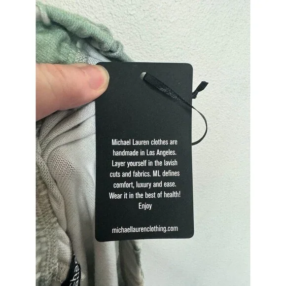 Michael Lauren Revolve Sz S Nate Cropped Sweatpants Green Camo Elastic Waist NWT - Picture 8 of 12